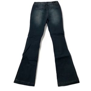 Earl Ladies Denim Flare Jeans With Flat Back Pockets Size 6 EUC